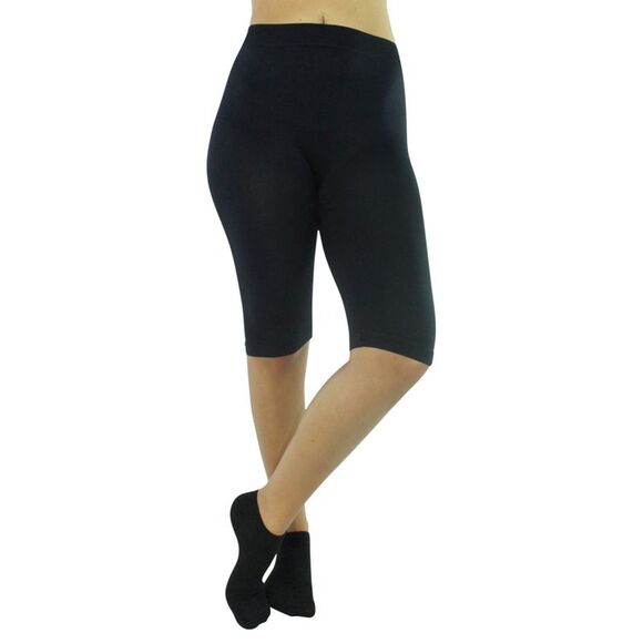 Solid Color Knee Length Stretchy Shorts - Picture 6 of 8